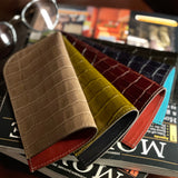 [Croc pattern] <br>glasses case<br>color: dark brown