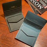 [French calf] <br>mini international wallet<br>color: Jean blue