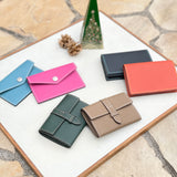 [French calf] <br>Thread gusset card case<br>color: navy
