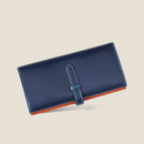 [Yamato] <br>Long wallet with belt<br>Color: Navy x Orange<br>[Made to order]