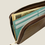 [Yamato] <br>L zip long wallet<br>color:olive<br>[Made to order]