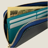 [Yamato] <br>L zip long wallet<br>color: midnight blue<br>[Made to order]