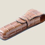 [Color Crocodile] <br>2 pencil case<br>color: camel<br>[Made to order]