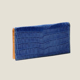 [Indigo dyed crocodile] <br>Long wallet (no coin purse)<br>[Made to order]
