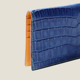 [Indigo dyed crocodile] <br>Long wallet (no coin purse)<br>[Made to order]