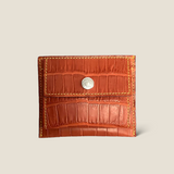 [Color Crocodile] <br>mini snap wallet <br>color: orange