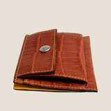 [Color Crocodile] <br>mini snap wallet <br>color: orange