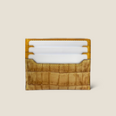[Persimmon astringent dyed crocodile] <br>Mini -snap wallet