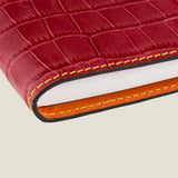 [Croc pattern leather] <br>B6 notebook cover<br>color: red<br>[Made to order]