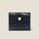 [Croco pattern leather] <br>Mini -snap wallet<br>color: Black