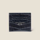 [Croco pattern leather] <br>Mini -snap wallet<br>color: Navy