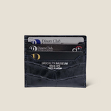 [Croc pattern leather] <br>mini snap wallet<br>color: navy