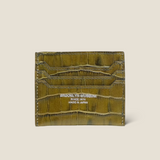[Croc pattern leather] <br>mini snap wallet<br>color: khaki