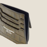 [Croc pattern leather] <br>mini snap wallet<br>color: khaki