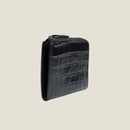 [Croco pattern leather] <br>Half L zip wallet<br>color: Black