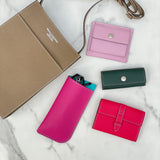 [French calf] <br>glasses case<br>color: magenta pink