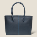 [フレンチカーフ] <br>ロワイヤルMトートバッグ<br>color：ネイビー×ターコイズステッチ×内装レッド<br>【７月下旬入荷予定】