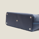 [フレンチカーフ] <br>ロワイヤルMトートバッグ<br>color：ネイビー×ターコイズステッチ×内装ネイビー