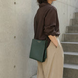 [French calf]<br>Box sacoche L<br>color: dark green