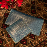 [Indigo dyed crocodile] <br>Long wallet (no coin purse)<br>[Made to order]