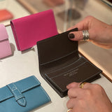 [French calf] <br>belt card case<br>color: Jean blue