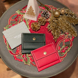 [French calf]<br>mini snap wallet<br>color: ice gray