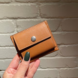 [French calf] <br>mini snap wallet<br>color: camel