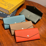 [French calf] <br>flap long wallet<br>color: dark green