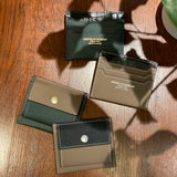 [Croc pattern x French calf] <br>mini snap wallet<br>color: black x dark green
