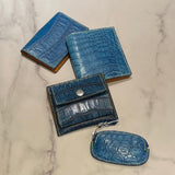 [Indigo dyed crocodile] <br>mini snap wallet<br>[Made to order]