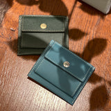 [French calf] <br>mini snap wallet<br>color: Jean blue