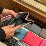 [French calf] <br>L zip long wallet<br>color: mauve pink