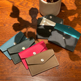 [French calf] <br>flap card case<br>color: navy