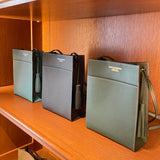 [French calf]<br>Box sacoche L<br>color: dark green