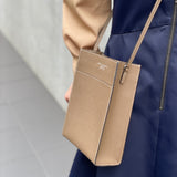 [French calf]<br>Box sacoche L<br>color: taupe