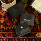 [French calf] <br>mini snap wallet<br>color: black