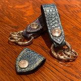 [Indigo dyed crocodile] <br>keychain