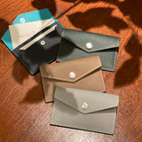 [French calf] <br>flap card case<br>color: navy