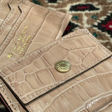 [Croc pattern leather] <br>mini snap wallet<br>color: taupe