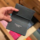 [French calf] <br>Through gachi card case<br>Color: Navy x Turquoise Stitch