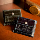 [Croco pattern leather] <br>Mini -snap wallet<br>color: Black