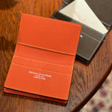 [French calf] <br>Thread gusset card case<br>color: dark brown