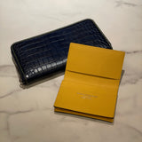 [Indigo dyed crocodile] <br>Thread gusset card case