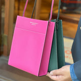 [French calf]<br>Box sacoche L<br>color: magenta pink