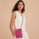 [French calf]<br>Box sacoche L<br>color: magenta pink
