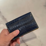 [Indigo dyed crocodile] <br>Thread gusset card case