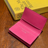 [French calf] <br>Thread gusset card case<br>color: magenta pink