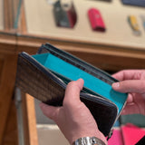 [Croc pattern] <br>L zip long wallet<br>color: navy