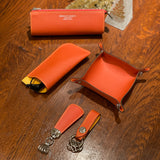 [French calf] <br>glasses case<br>color: orange