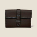 [French calf] <br>Belt card case<br>color: Dark brown